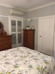 Bedroom Final Transformation Wall Dulux Snow Season Trims Dulux Vivid White Shutters Apollo Q Home Wall Colour Interior Color Schemes Paint Colors For Home