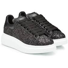 Black And White Alexander Mcqueen Sneakers Alexander Mcqueen Glittered Leather Sneakers 405 Liked On Polyvore Featuring Shoes Sneakers Black Diy Glitter Shoes Black Glitter Shoes Glitter Sneakers