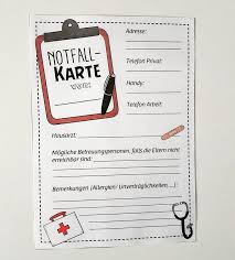 Notfallkarte Immer Praktisch So Was Zu Haben Die Karten Kommen Alle In Eine Mappe Und S Das Fliegende Klassenzimmer Erste Hilfe Unterricht Klassenfahrt
