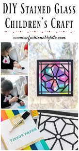Materials black paper or card sticky backed plastic tissue paper of all colours scissors. Stained Glass Window Children S Craft Refashionably Late