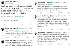Explore tweets of jerome polin sijabat @jeromepolin on twitter. Seakan Beri Sindiran Menohok Pada Ria Ricis Youtuber Jerome Polin Geram Lihat Kelakuan Kreator Yang Cuma Mikirin Adsence Udah Tau Salah Malah Tambah Dijadiin Konten