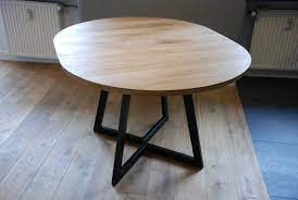 Extendable Round Table Modern Design Steel And Timber Etsy Round Extendable Dining Table Dining Table Extendable Dining Table Modern