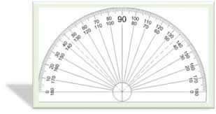 measuring an angle by a protractor circular semicircular protractor