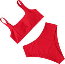 Amazon.com: Women's Two Piece Swimsuit - Summer Sling Swimwear Women Sexy  Bikini Set 2 Piece High Waist Push Up Swimming Suit Casual Solid Color  Comfortable Beachwear,Red,L : Clothing, Shoes & Jewelry