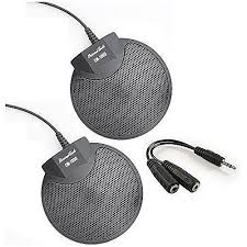 Sound Tech Cm 1000 Pack Of 2 Table Top Conference Meeting Microphone With Omni Directional Stereo 3 5mm Plug Audio Spliter