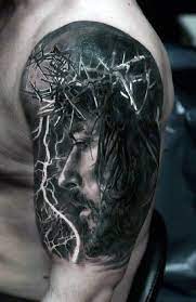 60 3d Jesus Tattoo Designs Fur Manner Religiose Tinte Ideen Mann Stil Tattoo Jesus Tattoo Design Jesus Tattoo Cool Arm Tattoos