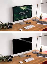 Imac On Desk Psd Mockup In 2020 Graphic Design Freebies Design Freebie Mockup Psd