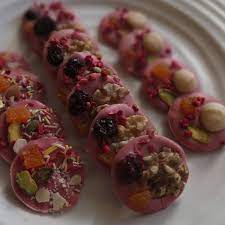 Ruby Chocolate Mendiants Recipe And Other Christmas Treats Chocolate Desserts Christmas Treats French Chocolate