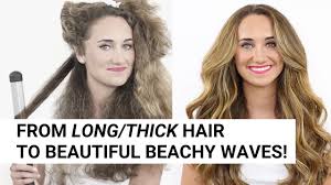 For fine hair crafting beach waves for fine hair starts with product. How To Beachy Waves From Long Thick Hair Beachwaver S1 25 Youtube