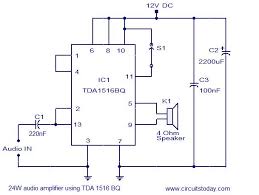 Circuitdiagram.net provides huge collection of electronic circuit design : 24w Amplifier Using Tda1516