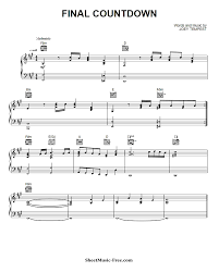 The Final Countdown Sheet Music Europe