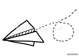 Hand drawn literary cartoon paper airplane elements. Paper Airplane Cartoon Vector And Illustration Black And White Hand Drawn Sketch Style Isolated On White Background Stock Vektorgrafik Adobe Stock