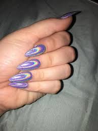 They are coated with various types of polishes. Purple Chrome Nails Chrome Nails Purple Chrome Nails Acrylic Nails Stiletto