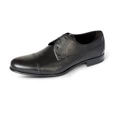 A Testoni Cap Toe Shoes Black