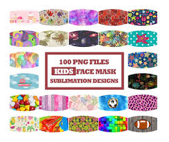 Free sublimation designs for kids. Kids Face Mask Designs Bundle Face Cover Sublimation Png Clip Art By Mockupstation Thehungryjpeg Com