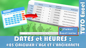 Un acte de naissance peut donner lieu à la délivrance de 3 documents différents : Dates Et Heures Sur Excel 05 Comment Calculer L Ages Et L Anciennete Sur Excel Excel Formation