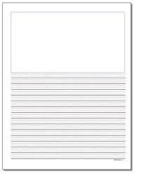 Landscape writing paper with name: Story Handwriting Paper
