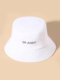 Women Letter Embroidery Bucket Hat White In 2021 Outfits With Hats Bucket Hat Hats