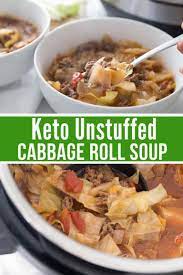 Unstuffed Keto Cabbage Soup Instant Pot Crock Pot Or Stove Top Directions Unstuffed Cabbage Roll Soup Unstuffed Cabbage Soup Recipes