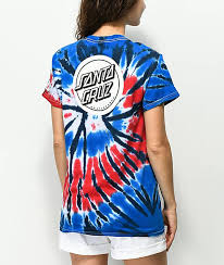 Santa Cruz Black And Blue Tie Dye Shirt Santa Cruz Reverse Dot Red White Blue T Shirt Zumiez Zumiez Outfits Zumiez Blue Tshirt