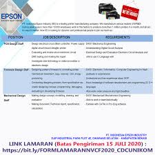 Berikut informasi sepenuhnya tentang contoh surat lamaran kerja tulis tangan untuk pt epson. Loker Pt Epson Cikarang 2021 Info Lowongan Kerja Gratis