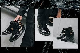 Nike air jordan retro 4 royalty shoes size 6y suede black gold. Air Jordan 1 High Black Gold Raffle Closed Footpatrol Blog