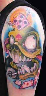 The style everyone remembers from the 90's with it's tasmanian devil inspired tattoos that too many people had. Ed Perdomo S Cartoon Tattoos Aim To Cheer You Up New School Tattoo Cartoon Tattoos Skull Tattoo