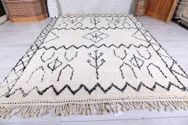 Black And White Moroccan Rug Black And White Moroccan Rug 8 4 Ft X 11 Ft White Moroccan Rugs Moroccan Rug Rugs