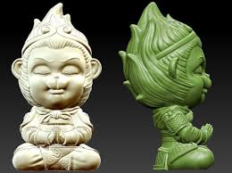Cute Monkey Sculpture 3d Stl Model A125 3d Model Stl 1 Monkey Statue Monkey King Stylized