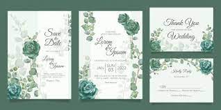 Beautiful Wedding Invitation Card Template Set With Floral Frame Wedding Invitation Card Template Wedding Invitation Cards Floral Wedding Invitation Card