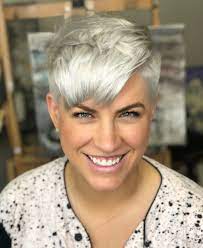 Metallic Silver Choppy Pixie Pixie Haircut Short Pixie Haircuts Pinterest Short Hairstyles