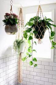 my mid century bohemian bathroom inspiration musings on momentum plants hanging pot and pan rack