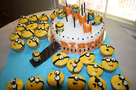 Happy Birthday Cake For 6 Year Old Boy Cake And Cupcakes Despicable Me Cake Cupcake Cakes Childrens Birthday Cakes