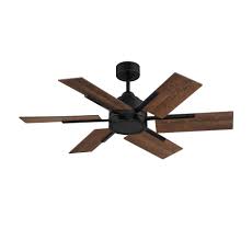The large motor and the 52 blade span produce a large amount of airflow which is sure to keep you cool in the summer and circulate the warm heat down in the winter. Savoy House 44 770 6ao 89 Matte Black Farmhouse Ii 44 6 Blade Indoor Outdoor Led Ceiling Fan With Remote Control Included Lightingdirect Com