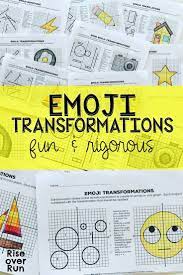 Click to see our best video content. Transformations Practice Emojis Translate Reflect Rotate And Dilate Reflection Math Transformations Math 8th Grade Math