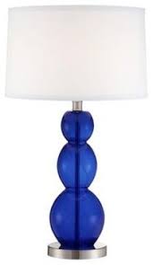 Triple Gourd Cobalt Blue Glass Table Lamp Contemporary Table Lamps Blue Glass Lamp Cobalt Blue Decor Glass Table Lamp