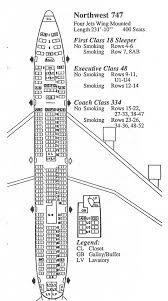 Vintage Airline Seat Map Northwest Airlines 747