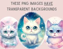 Watercolour Whimsical Cosmic Cats Clipart Kawaii Cat PNG Digital Image  Downloads for Card Making Scrapbook Junk Journal Paper Crafts