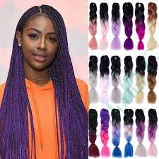 Crochet Hair 1pcs Braiding Hair Extensions 24inch Kanekalon Braiding Hair Jumbo Braids Box Braids Wish Braid In Hair Extensions Box Braids Hairstyles Box Braids Styling