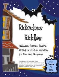 Ridiculous Riddles Halloween Puzzles Poetry Writing Task Cards 89 Pg Writing Task Cards Writing Tasks Fun Poetry