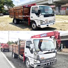 Sebelum Dan Selepas Lori Crane Telah Dichromekan Muka Oleh Pembelinya Isuzukelantan Loricranekela Truck Mounted Crane Recreational Vehicles Kelantan