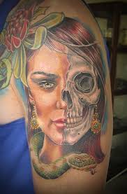 Skull face tattoo by a d pancho | post 14309. Pin On Tattoos Skulls And Skeletons
