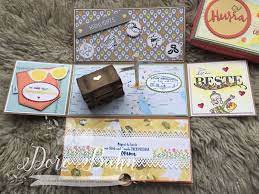 rechteckige explosionsbox zur rente www dorobuhn de eure kreativdoro karten basteln ruhestand basteln geschenke basteln