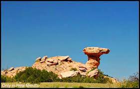 / the rock formations were created by volcanic eruptions, erosion, and wind over the course of three million years. Camel Rock In New Mexico