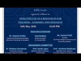 Effective Use Of E Resources For Teaching Learning And Research Youtube In 2020 Teaching Training And Development Learning