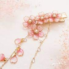 桜色 レジン ヘアアクセサリー ヘアアクセサリー アクセサリー イヤリングセット