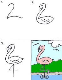 Now we can start drawing a full body flamingo in a simple pose. How To Draw A Flamingo For Kids Drawing For Kids Easy Drawings Kids Art Projects