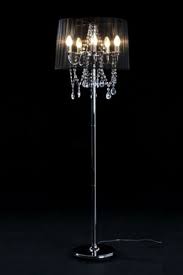 Barock Stehleuchte Mit Kristall Deco 5 Flammig Schwarz Leuchte