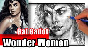 Step by step drawing of gal gadot as wonder woman. Ualts How To Draw Portraits