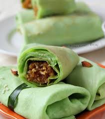 Whisk the whites with the sugar until they form stiff peaks. Pandan Crepe With Sweet Coconut Filling